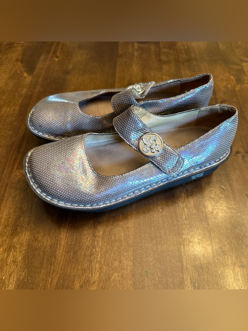 ALEGRIA PALOMA SNAKE LUSTER Mary Janes 39 Hippie Boho Artsy Comfy Fleur